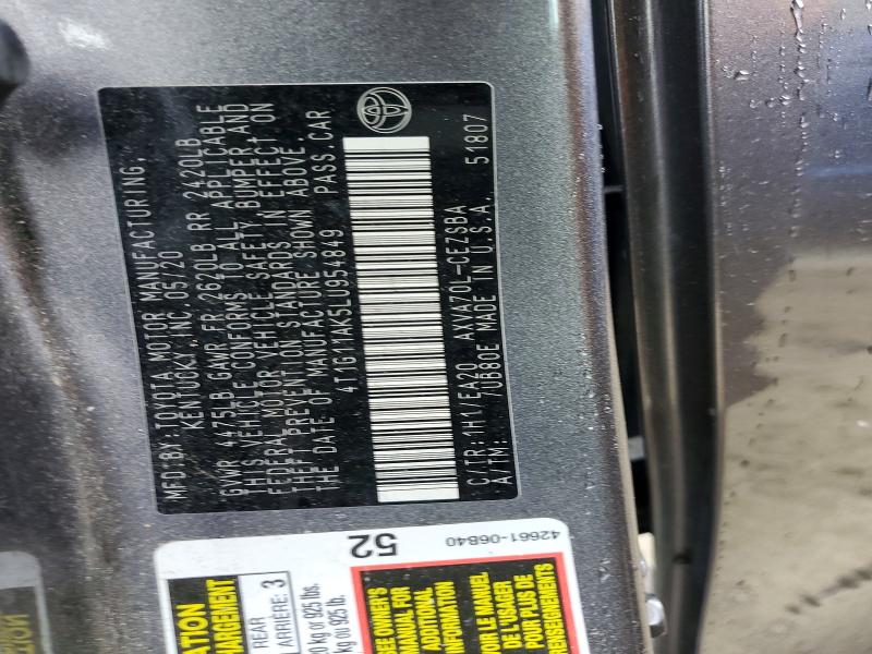 52681426 :رقم المزاد ، 4T1G11AK5LU954849 vin ، 2020 Toyota Camry مزاد بيع