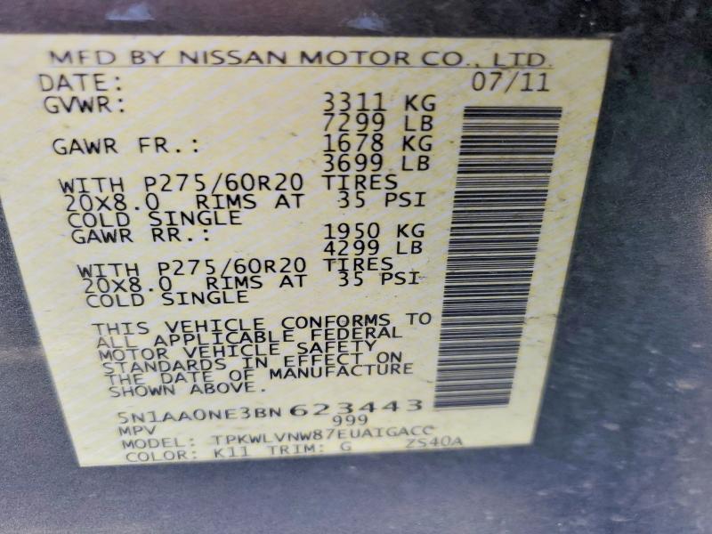 Продажа на аукционе авто 2011 Nissan Armada, vin: 5N1AA0NE3BN623443, номер лота: 52693376