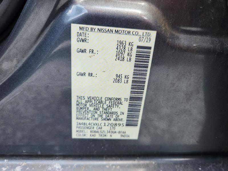 Продажа на аукционе авто 2020 Nissan Altima, vin: 1N4BL4CVXLC120895, номер лота: 53020616