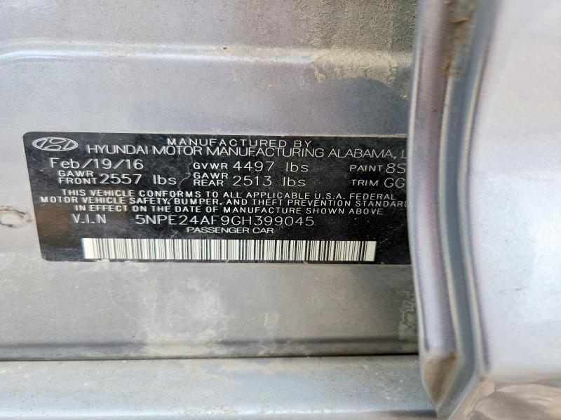 Продажа на аукционе авто 2016 Hyundai Sonata, vin: 5NPE24AF9GH399045, номер лота: 54399216