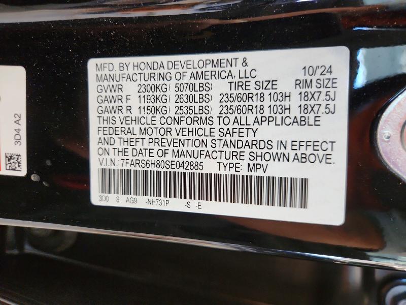 2025 Honda Cr-v მანქანა იყიდება აუქციონზე, vin: 7FARS6H80SE042885, აუქციონის ნომერი: 52070736