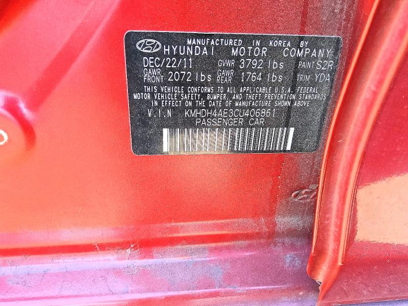 Aukcja sprzedaży 2012 Hyundai Elantra, vin: KMHDH4AE3CU406861, numer aukcji: 51287976