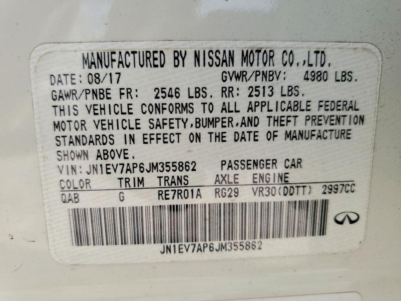 52481766 :رقم المزاد ، JN1EV7AP6JM355862 vin ، 2018 Infiniti Q50 مزاد بيع