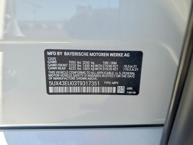 Продажа на аукционе авто 2026 Bmw X5, vin: 5UX43EU03T9317351, номер лота: 53027966