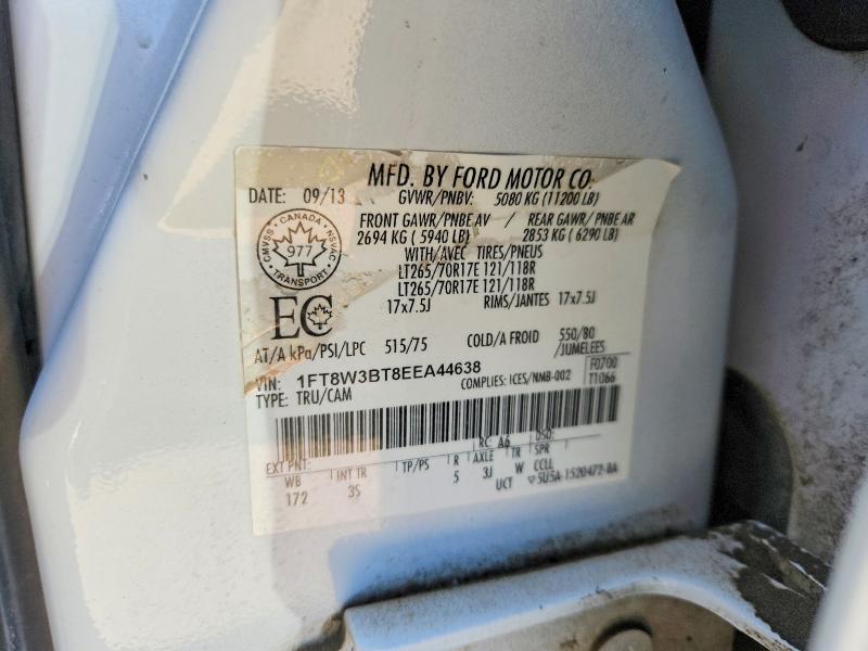 Auction sale of the 2014 Ford F350, vin: 1FT8W3BT8EEA44638, lot number: 53067046
