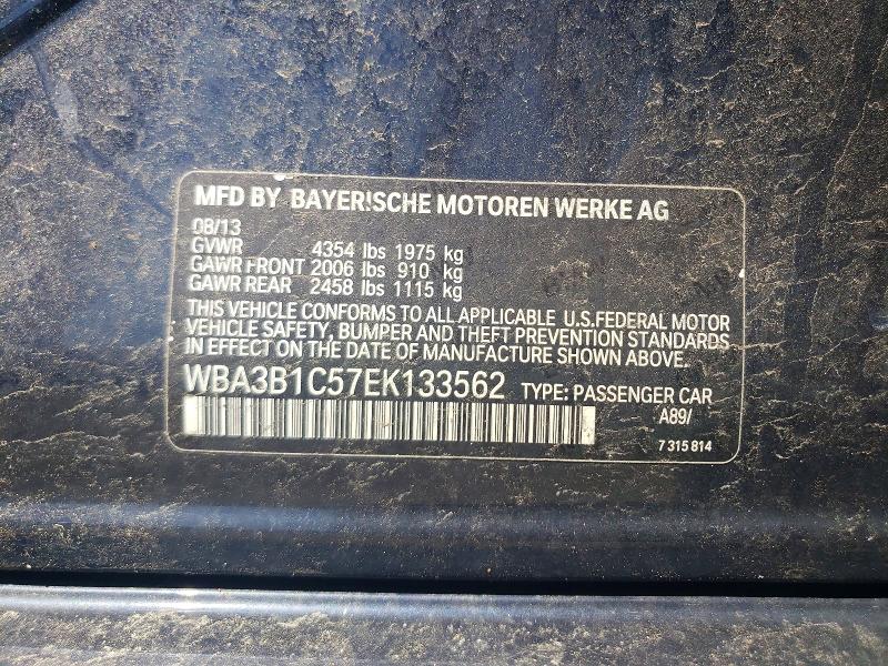 54302276 :رقم المزاد ، WBA3B1C57EK133562 vin ، 2014 Bmw 320 مزاد بيع