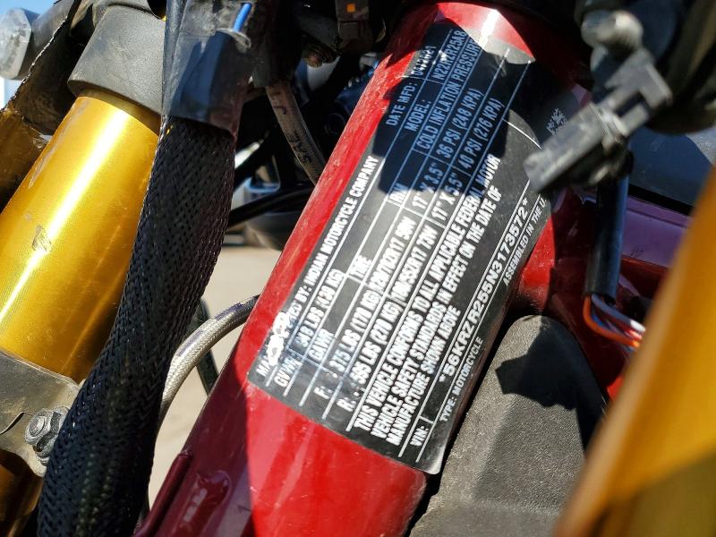 2022 Indian Motorcycle Co. Ftr მანქანა იყიდება აუქციონზე, vin: 56KRZR255N3173572, აუქციონის ნომერი: 52194806
