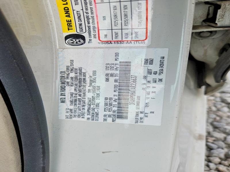 Aukcja sprzedaży 2010 Ford Fusion, vin: 3FAHP0HA1AR356637, numer aukcji: 54805496
