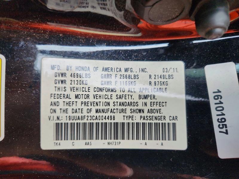 54684166 :رقم المزاد ، 19UUA8F23CA004498 vin ، 2012 Acura Tl مزاد بيع