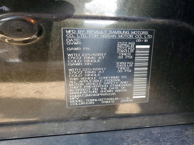 Aukcja sprzedaży 2016 Nissan Rogue, vin: KNMAT2MV4GP695226, numer aukcji: 53999476