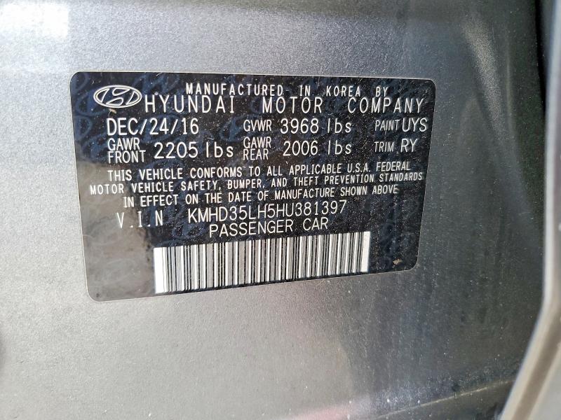 55441286 :رقم المزاد ، KMHD35LH5HU381397 vin ، 2017 Hyundai Elantra Gt مزاد بيع