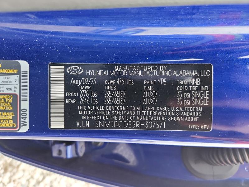 Продажа на аукционе авто 2024 Hyundai Tucson, vin: 5NMJBCDE5RH307571, номер лота: 52217556
