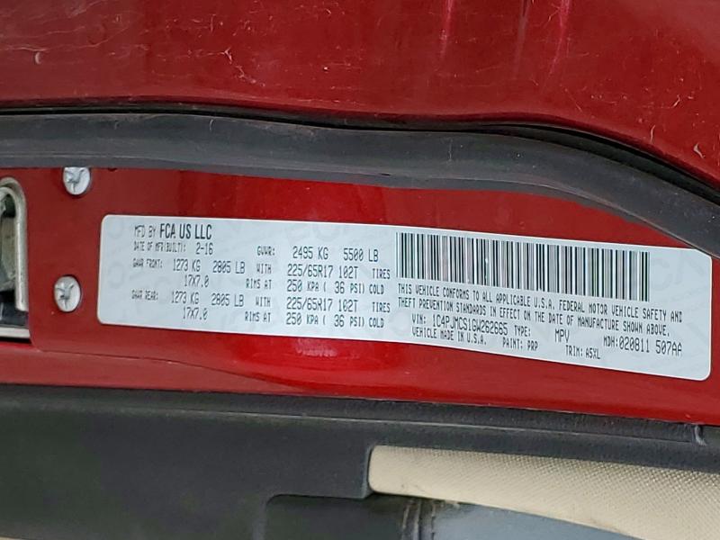 Продажа на аукционе авто 2016 Jeep Cherokee, vin: 1C4PJMCS1GW262665, номер лота: 52501856