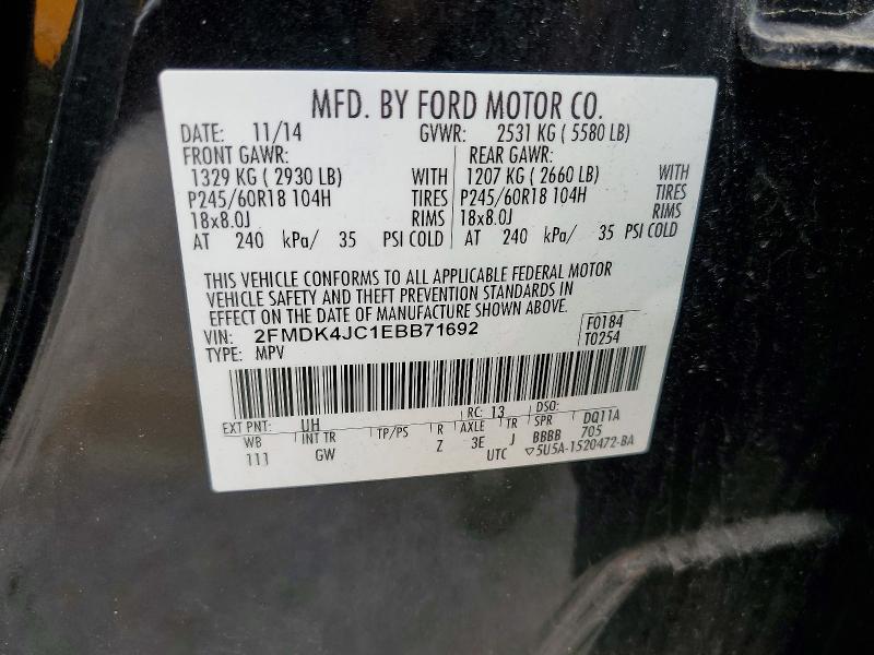 Продажа на аукционе авто 2014 Ford Edge, vin: 2FMDK4JC1EBB71692, номер лота: 54312836