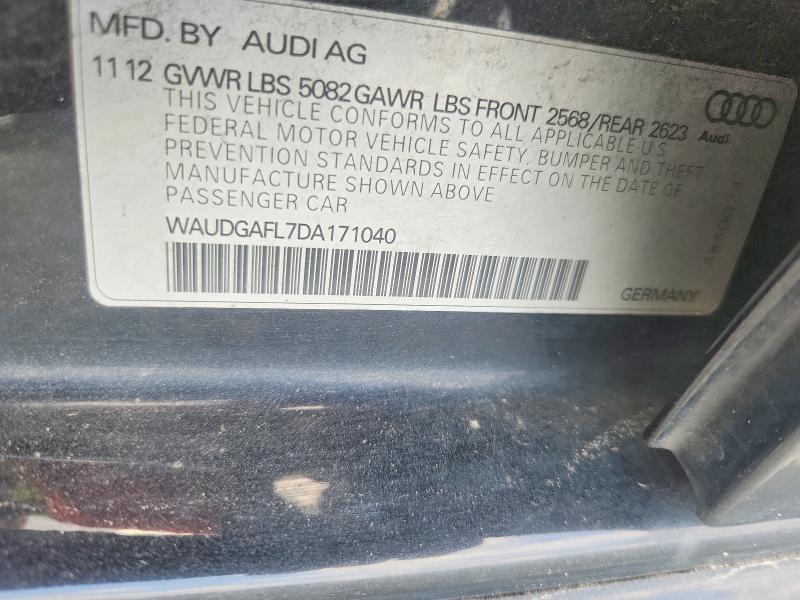 54245086 :رقم المزاد ، WAUDGAFL7DA171040 vin ، 2013 Audi S4 مزاد بيع