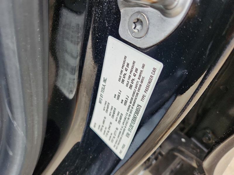 Auction sale of the 2019 Tesla Model 3, vin: 5YJ3E1EB0KF388575, lot number: 52842396