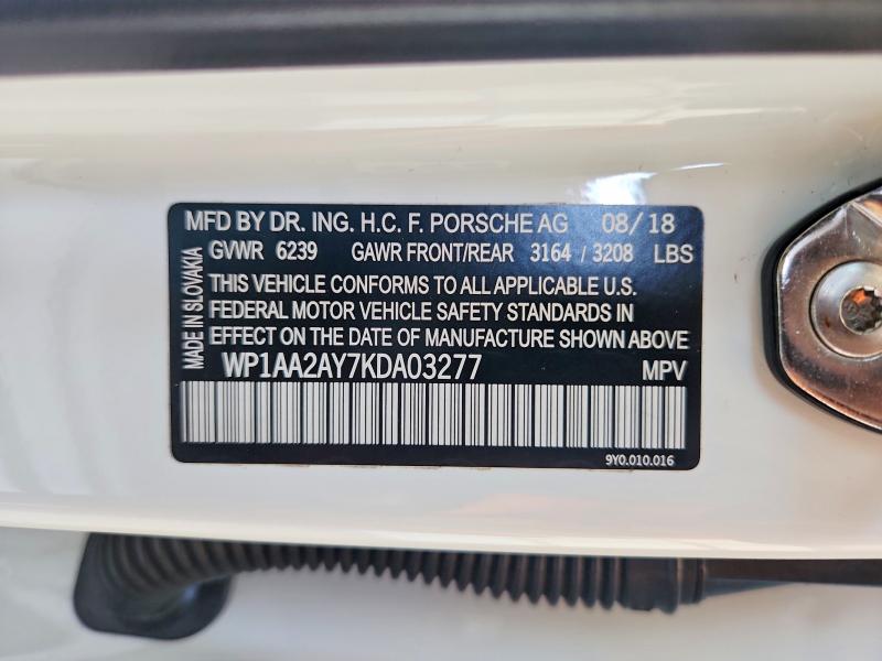 Aukcja sprzedaży 2019 Porsche Cayenne, vin: WP1AA2AY7KDA03277, numer aukcji: 53434216