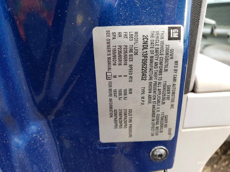Aukcja sprzedaży 2009 Chevrolet Equinox, vin: 2CNDL13F096220432, numer aukcji: 54744426