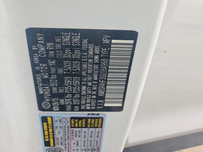 52987456 :رقم المزاد ، KM8SR4HF3GU164968 vin ، 2016 Hyundai Santa Fe مزاد بيع