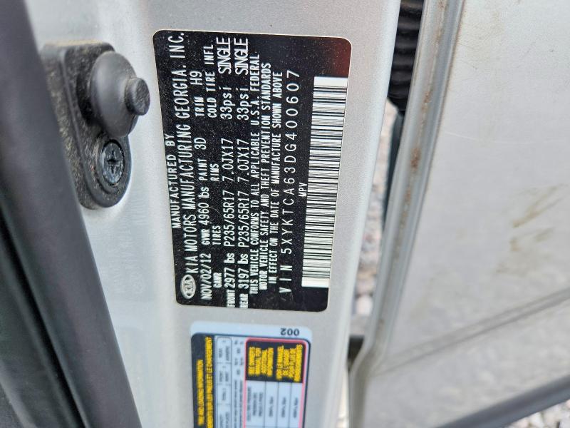 Aukcja sprzedaży 2013 Kia Sorento, vin: 5XYKTCA63DG400607, numer aukcji: 54314966