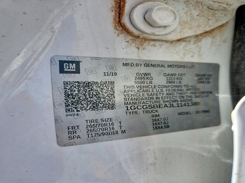 Продажа на аукционе авто 2020 Chevrolet Colorado, vin: 1GCGSBEA3L1141388, номер лота: 55020836