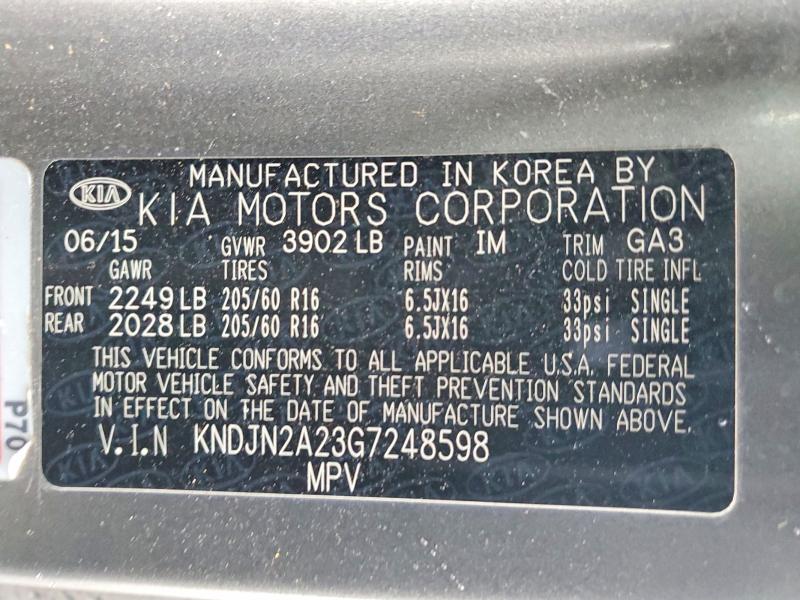 Продажа на аукционе авто 2016 Kia Soul, vin: KNDJN2A23G7248598, номер лота: 52147286