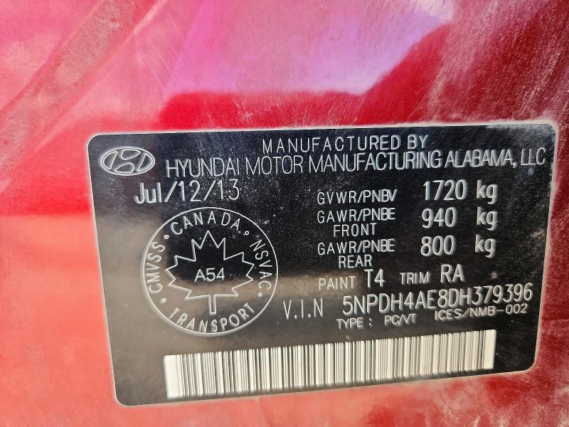 Продажа на аукционе авто 2013 Hyundai Elantra, vin: 5NPDH4AE8DH379396, номер лота: 53940216