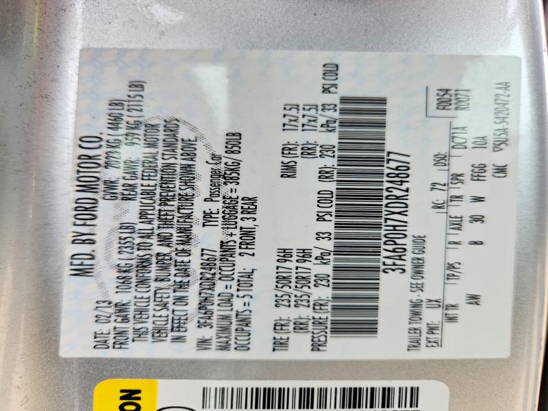 Продаж на аукціоні авто 2013 Ford Fusion, vin: 3FA6P0H7XDR248677, номер лоту: 52680496