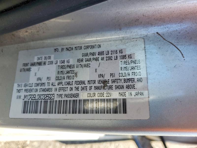 Aukcja sprzedaży 2008 Mazda 5, vin: JM1CR29L080326923, numer aukcji: 52731726
