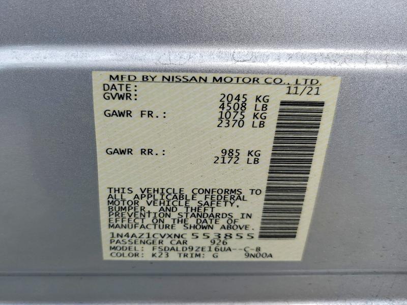 Продажа на аукционе авто 2022 Nissan Leaf, vin: 1N4AZ1CVXNC553855, номер лота: 55570186