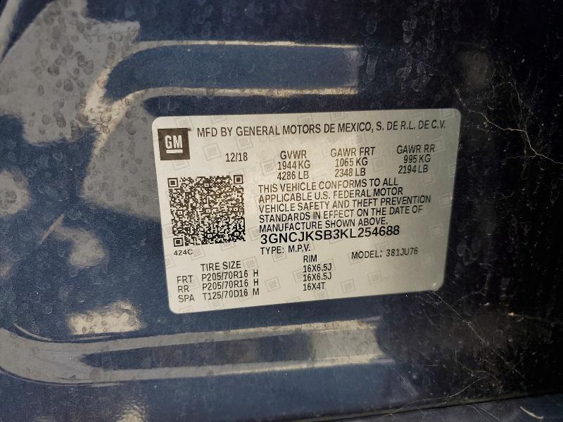 Продажа на аукционе авто 2019 Chevrolet Trax, vin: 3GNCJKSB3KL254688, номер лота: 54670236