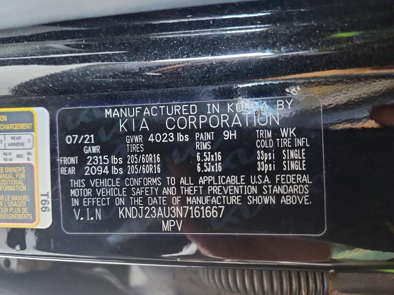 Продаж на аукціоні авто 2022 Kia Soul, vin: KNDJ23AU3N7161667, номер лоту: 52564196
