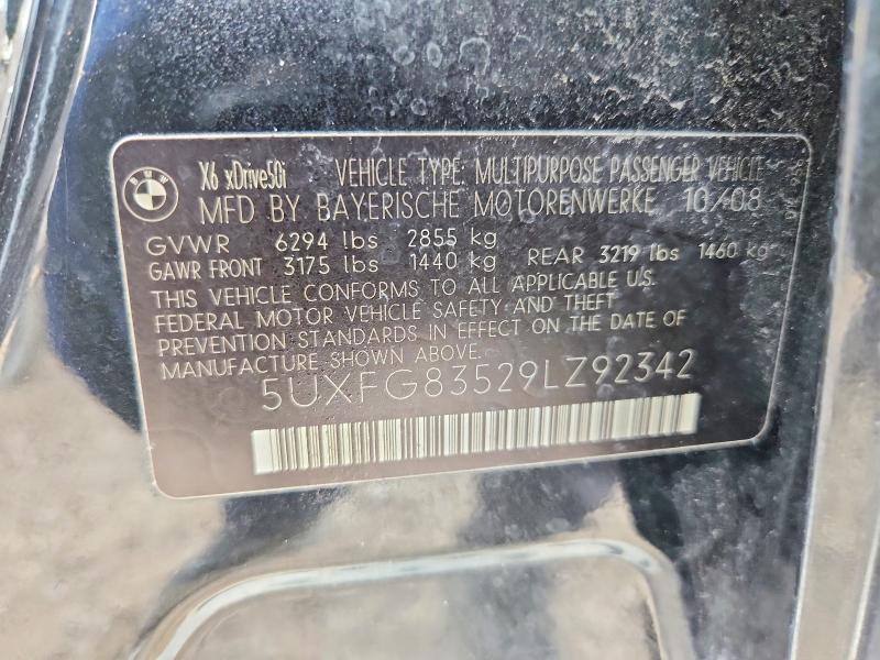 Продаж на аукціоні авто 2009 Bmw X6, vin: 5UXFG83529LZ92342, номер лоту: 52026086