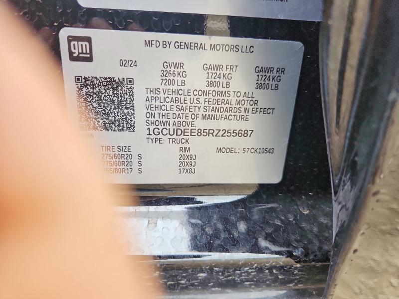 Продажа на аукционе авто 2024 Chevrolet Silverado, vin: 1GCUDEE85RZ255687, номер лота: 54525116