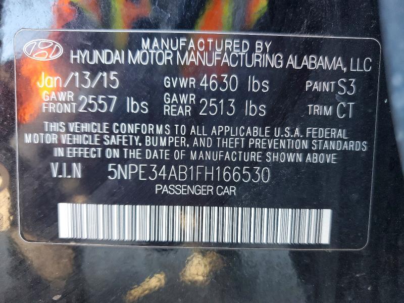 2015 Hyundai Sonata მანქანა იყიდება აუქციონზე, vin: 5NPE34AB1FH166530, აუქციონის ნომერი: 52985936