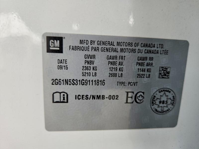 2016 Cadillac Xts მანქანა იყიდება აუქციონზე, vin: 2G61N5S31G9111816, აუქციონის ნომერი: 54428386