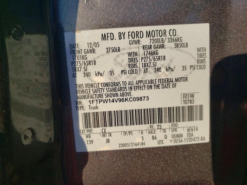 Aukcja sprzedaży 2006 Ford F150, vin: 1FTPW14V96KC09873, numer aukcji: 53329276