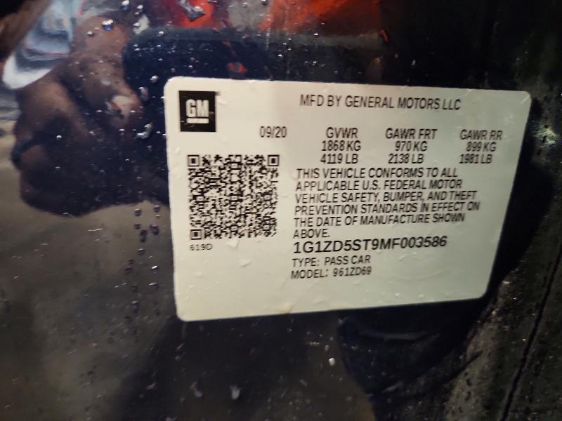 Aukcja sprzedaży 2021 Chevrolet Malibu, vin: 1G1ZD5ST9MF003586, numer aukcji: 53908146