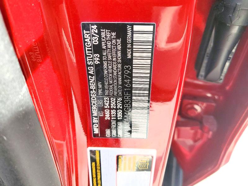 53102136 :رقم المزاد ، W1NKM4GB3RF164793 vin ، 2024 Mercedes-benz Glc مزاد بيع