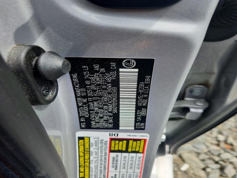53547786 :رقم المزاد ، 58AD11D12MU002469 vin ، 2021 Lexus Es 250 مزاد بيع