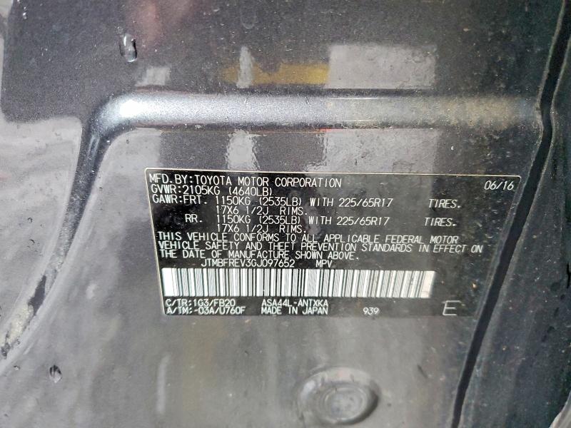 53644606 :رقم المزاد ، JTMBFREV3GJ097652 vin ، 2016 Toyota Rav4 مزاد بيع