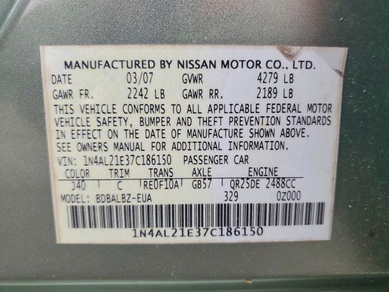 Продажа на аукционе авто 2007 Nissan Altima, vin: 1N4AL21E37C186150, номер лота: 54155696