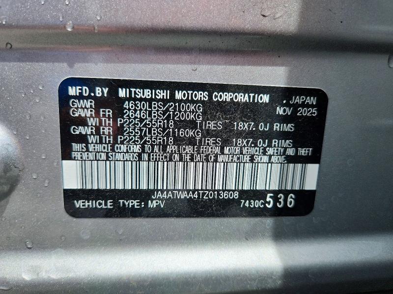 54962336 :رقم المزاد ، JA4ATWAA4TZ013608 vin ، 2026 Mitsubishi Eclipse Cross مزاد بيع