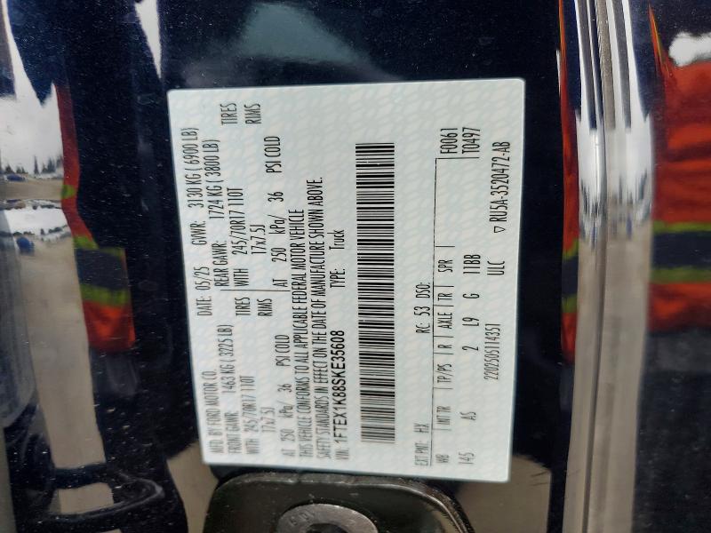 53141326 :رقم المزاد ، 1FTEX1K88SKE35608 vin ، 2025 Ford F150 مزاد بيع