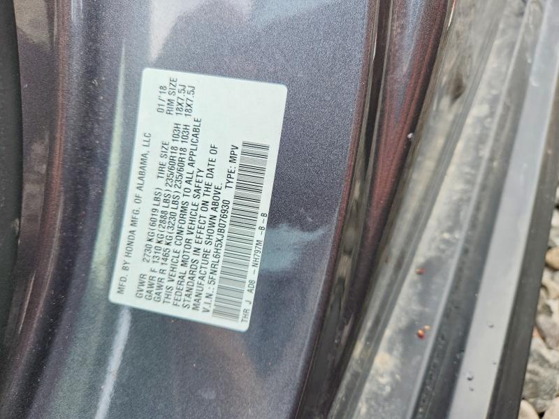 54127346 :رقم المزاد ، 5FNRL6H5XJB076930 vin ، 2018 Honda Odyssey مزاد بيع