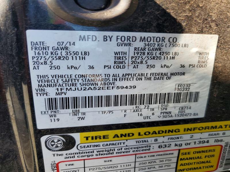 54205846 :رقم المزاد ، 1FMJU2A52EEF59439 vin ، 2014 Ford Expedition مزاد بيع