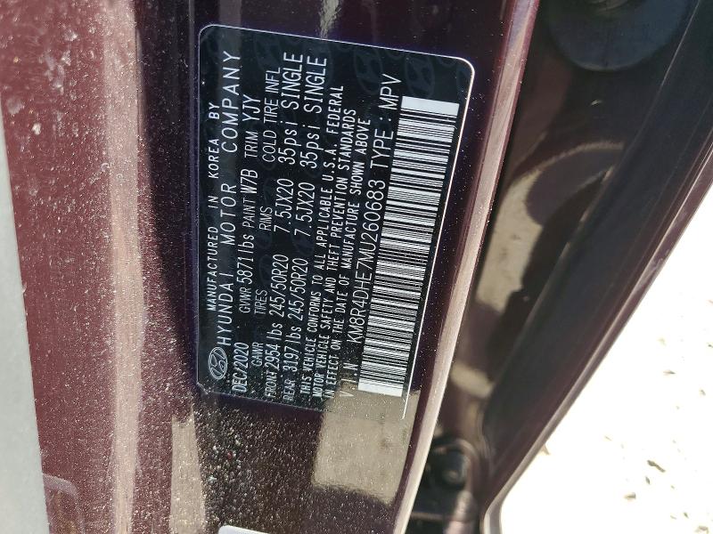 Aukcja sprzedaży 2021 Hyundai Palisade, vin: KM8R4DHE7MU260683, numer aukcji: 52016196