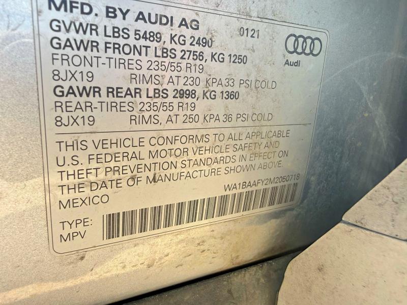 Auction sale of the 2021 Audi Q5, vin: WA1BAAFY2M2050718, lot number: 53922286