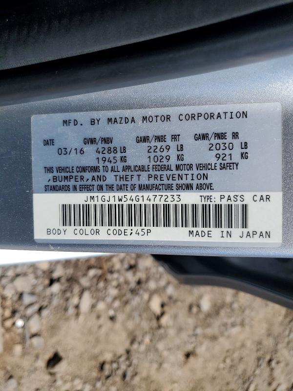 Aukcja sprzedaży 2016 Mazda 6, vin: JM1GJ1W54G1477233, numer aukcji: 52383206