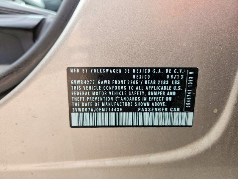 Продаж на аукціоні авто 2014 Volkswagen Jetta, vin: 3VWD07AJ0EM214439, номер лоту: 52264466